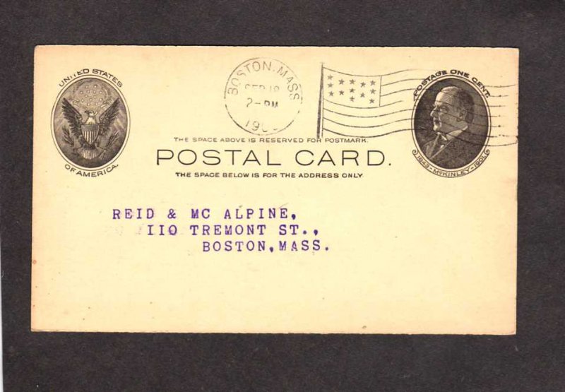 MA Pittsburgh Plate Glass Co Sudbury St Boston Massachusetts Postal Card 1909
