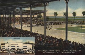 St. Petersburg Florida FL Spring Training Long Field Baseball Linen Postcard