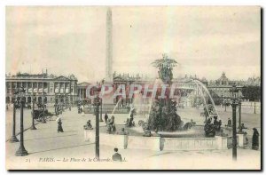 Old Postcard Paris Place de la Concorde