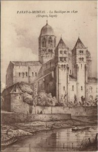 CPA PARAY-le-MONIAL La Basilique en 1840 - D'Apres Sagot (1190319)