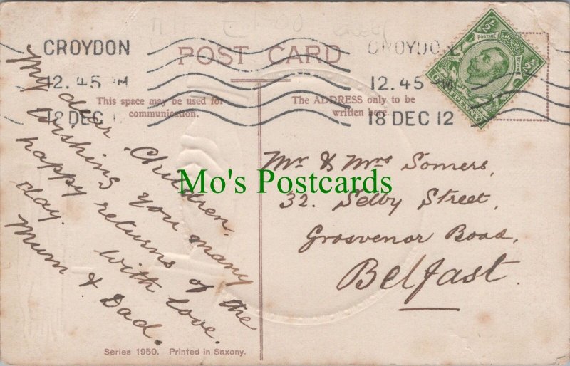 Genealogy Postcard - Somers, 32 Selby Street, Grosvenor Road, Belfast  GL1407