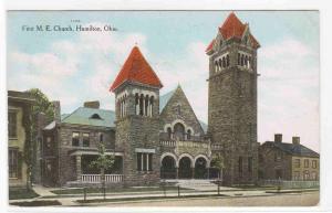 First M E Church Hamilton Ohio 1908 postcard