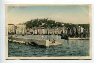 425701 SLOVENIA PIRANO quay view 1910 year postcard