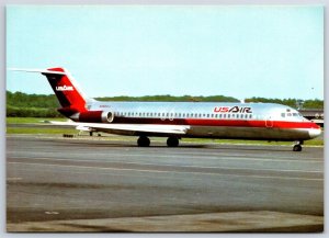 Airplane Postcard US Air Airlines Douglas DC-9-31 Washington National CU15