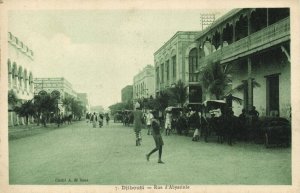 djibouti, DJIBOUTI, Rue d'Abyssinie, Street Scene (1931) Postcard