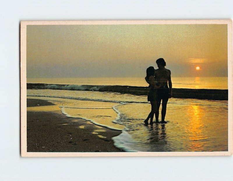 Postcard Romantic sunrise on one of the many North Shore beaches, Massachusetts