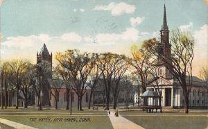 New Haven CT Central Church~Trinity Episcopal on the Green c1910 