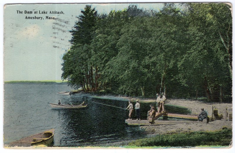 Amesbury, Mass, The Dam at Lake Attitash