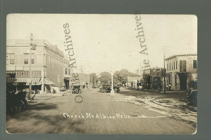 Albion NEBRASKA RP c1915 MAIN STREET nr Newman Grove Cedar Rapids St. Edward