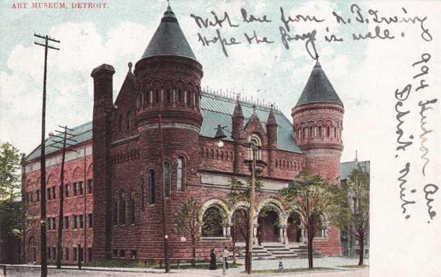 The Art Museum - Detroit MI, Michigan - pm 1907 - UDB