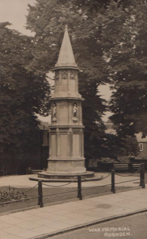 Military War WW1 Memorial Rushden Northampton Rare Real Photo Postcard