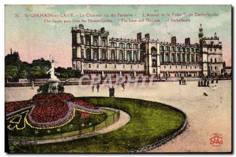 Postcard Old St Germain en Laye Le Chateau saw the pit L & # 39amour and madn...