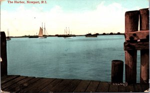 USA The Harbor Newport Rhode Island Vintage Postcard C027