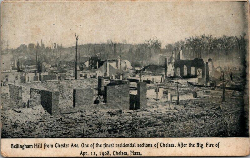 Chelsea Massachusetts~Bellingham Hill Residences After Fire~April 11 1908~PC 