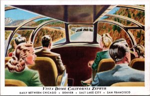 Vistra Dome California Zephyr Train California Vintage Postcard C202