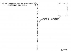 2~4X5½ Postcards  Chautauqua, NY New York ICE CREAM SHOPPE Jane E Nelson Sketch