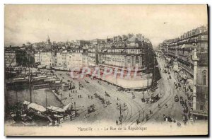 Old Postcard Marseille La Rue De La Republique