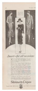 1927  Print Ad Wiliiam Skinner & Sons Silk Crepe Dresses, 3 Styles