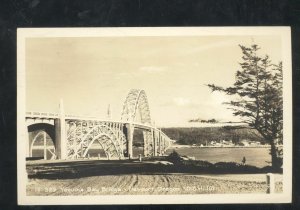 RPPC NEWPORT OREGON YAQUINA BAY BRIDGE VINTAGE REAL PHOTO POSTCARD