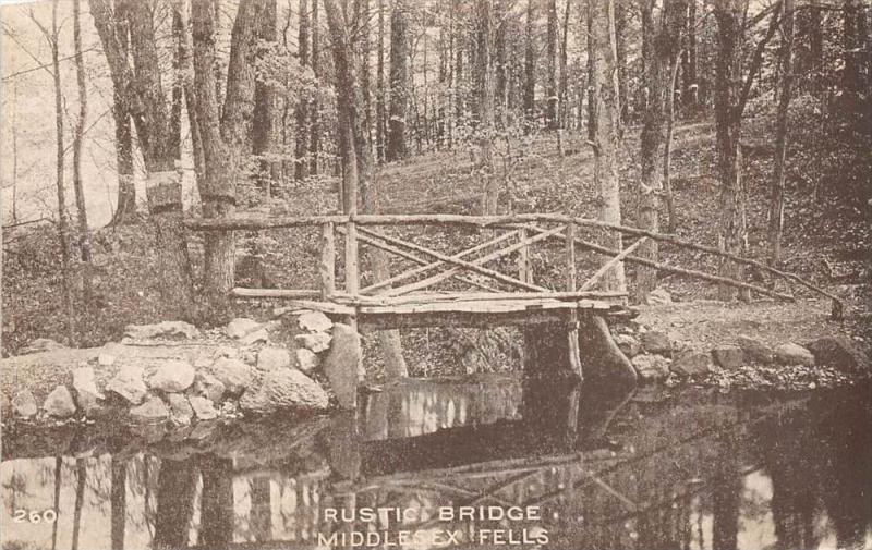 26257 MA, Medford, 1915, Middlesex Fells, Rustic Bridge