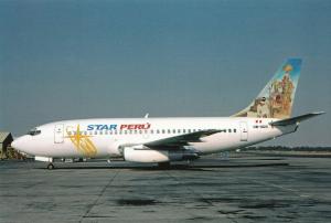 STAR PERU, Boeing 737 2T2, unused Postcard