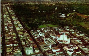 Circa 1955 Aerial View Of San Diego And Balboa Park Vintage Postcard