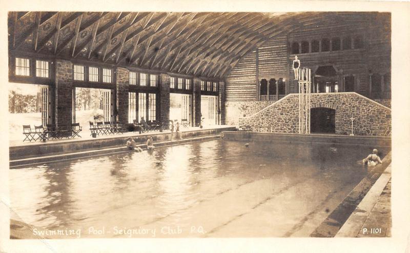 E63/ Seigniory Club Quebec Canada RPPC Postcard 1948 Swimming Pool 