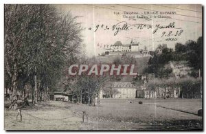 Old Postcard Dauphine Uriage les Bains A corner of Park and Chateau