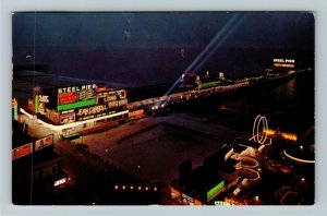 Atlantic City NJ- New Jersey, Steel Pier, Circus, Water, Chrome c1960 Postcard