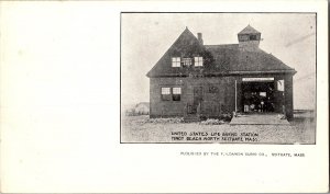 U.S. Life Saving Station, Minot Beach N Scituate MA Undivided Back Postcard M79