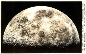 Astronomy The Moon Last Quarter Mt. Wilson Telescope Real Photo Postcard