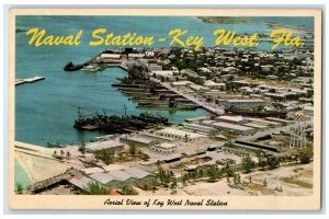 c1960s Aerial View Of Key West Naval Station Scene Key West Florida FL Postcard