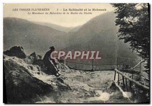 Old Postcard Illustrated Vosges La Schlucht and Hohneck beggar Belvedere rock...