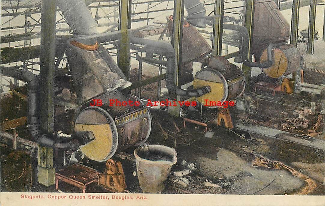 AZ, Douglas, Arizona, Copper Queen Smelter, Slagpots, Mining Scene
