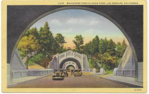 US unused (old). Los Angeles - Boulevard through Elysian Park.