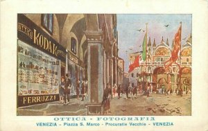 Venice Italy 1920s Ferruzzi Photo Shop Kodak Ottica Postcard 21-11778