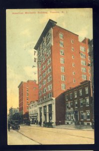 Trenton, New Jersey/NJ Postcard, American Mechanic Building, Old Cars