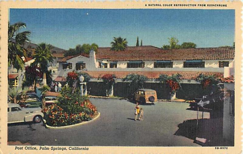 Linen Card of Post Office Palm Springs California CA