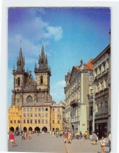 Postcard Old Town Square with Týn Church, Prague, Czech Republic