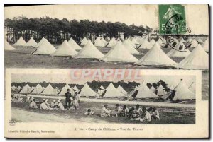Old Postcard Army Camp Chalons View tents