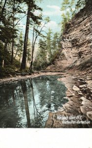 Vintage Postcard Cathedral Reflection Watkins Glen New York Hugh C. Leighton Pub
