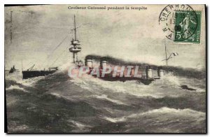 Postcard Old Cruiser Breastplate during storm