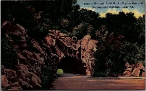 1930s SHENANDOAH NATIONAL PARK VIRGINIA SKYLINE DR TUNNEL LINEN POSTCARD 38-239