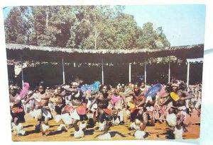 Zulu Tribal Dancers at Gold Mine Arena Johannesburg South Africa Vtg Postcard