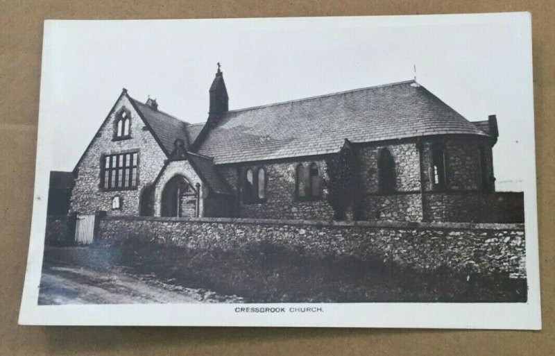 VINTAGE UNUSED PHOTO POSTCARD - CRESSBROOK CHURCH, DERBYSHIRE, ENGLAND