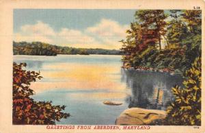 Aberdeen Maryland Scenic Waterfront Greeting Antique Postcard K69295