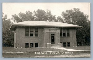 CHATFIELD MN PUBLIC LIBRARY ANTIQUE REAL PHOTO POSTCARD RPPC
