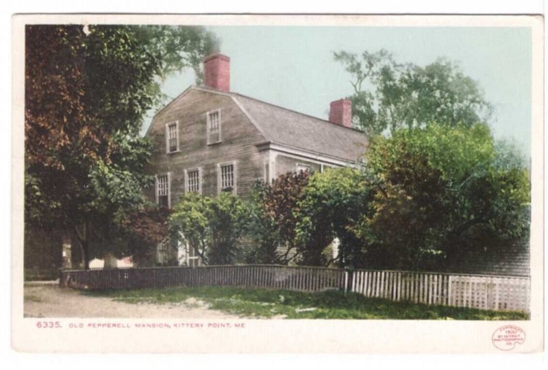 Old Pepperell Mansion, Kittery Point Maine, Antique 1901 Undivided Back Postcard