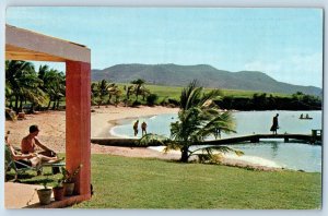 Christiansted St. Croix US VI Postcard Private Beach The Buccaneer Hotel 1963