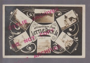 Little Rock IOWA RPPC 1909 6 VIEWS Collage nr Sibley George Rock Rapids NW IA